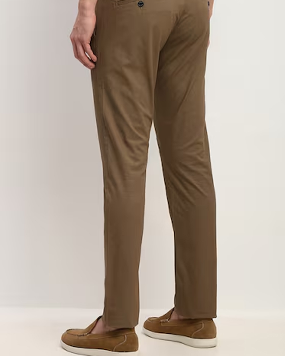 Men Brown Slim Fit Print Casual Trousers